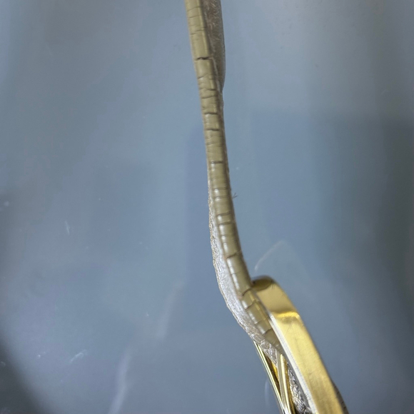 Cole Haan Metallic Beige Leather Drawstring Shoulder Bag - Picture 14 of 14